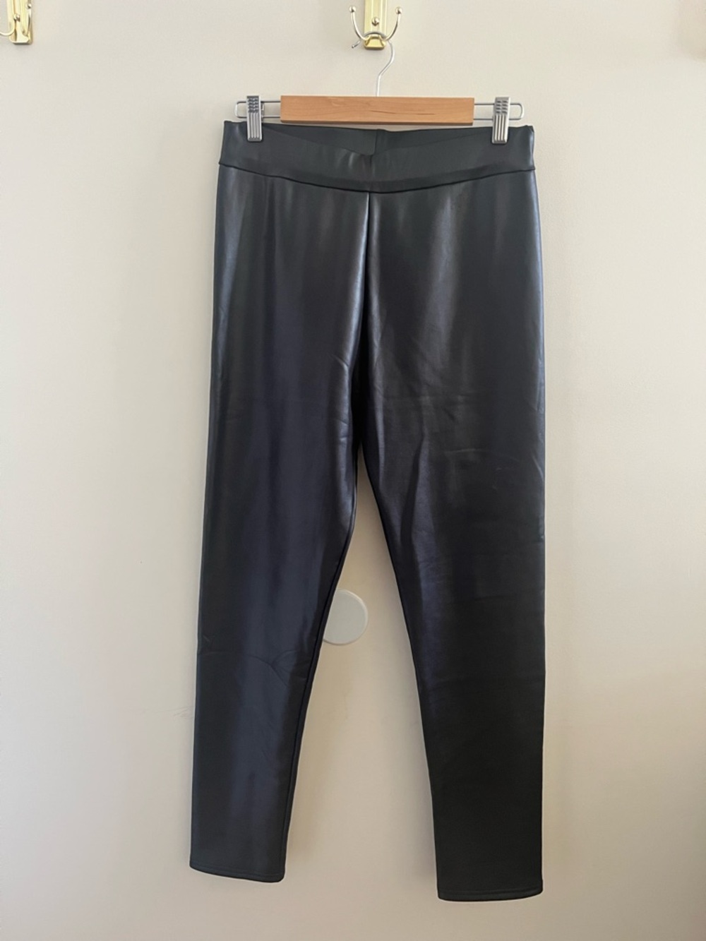 Women's Black Faux Leather Leggings